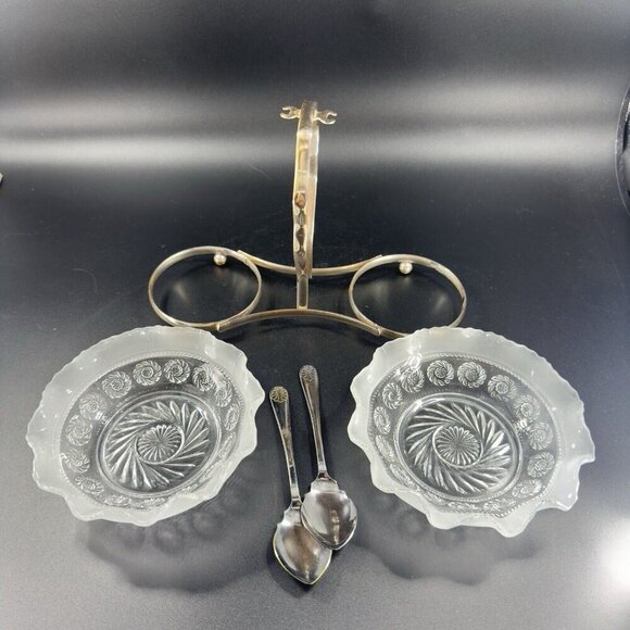 Mid Century Divided Tray With Bowls Dish Made In England Serving Tray Plated VTG - Picture 16 of 16